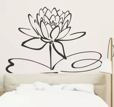Bloemen muursticker minimalistische lotus - TenStickers