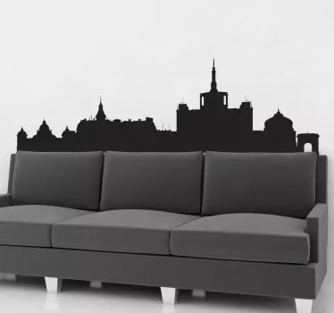 Boekarest Skyline Muursticker - TenStickers