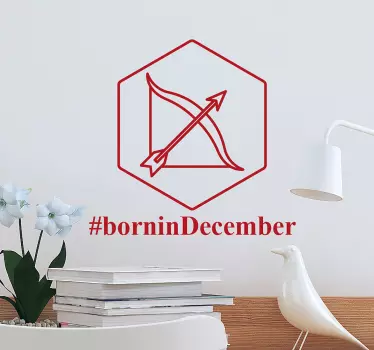 Boogschutter born in december muursticker - TenStickers