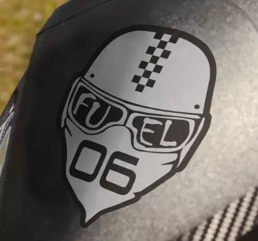 Brandstof helment motorfiets stickers - TenStickers
