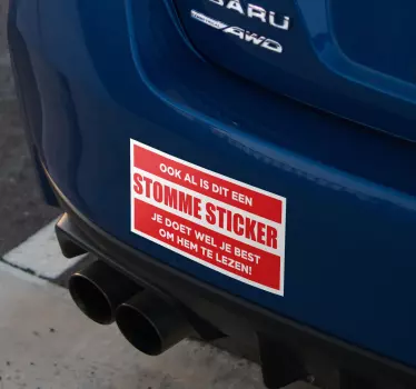Grappige auto bumper sticker - TenStickers