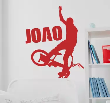 Bxm met naam fietsen muur zelfklevende sticker - TenStickers