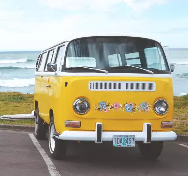 Camper sticker bloemen koord - TenStickers