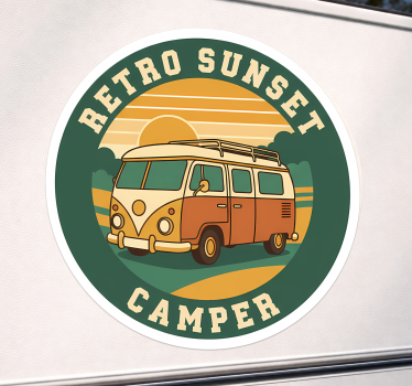Camper sticker retro zonsondergang camper - TenStickers