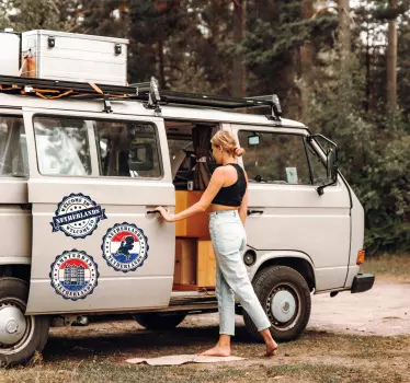 Oud Hollandse camper stickers - TenStickers