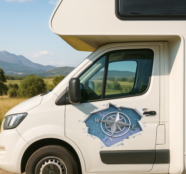 Caravan sticker 3d effect kompasroos - TenStickers
