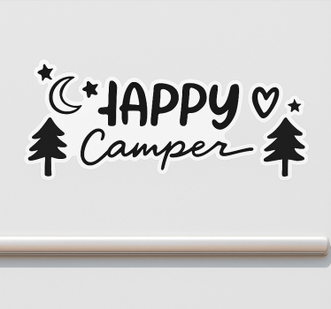 Caravan sticker blije kampeerder - TenStickers