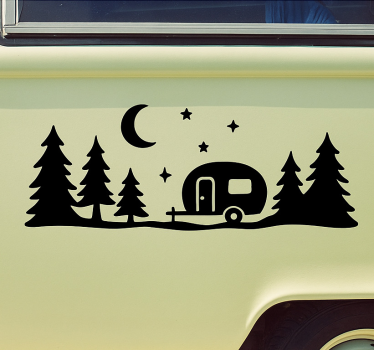 Caravan sticker bos en nachtlucht - TenStickers