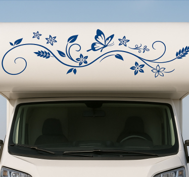 Caravan sticker cerulean vlinder versiering - TenStickers