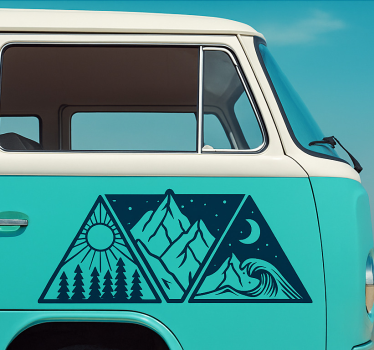 Caravan sticker driehoekige natuur elementen - TenStickers