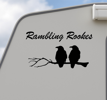 Caravan sticker gepersonaliseerd "rambling rookes" - TenStickers