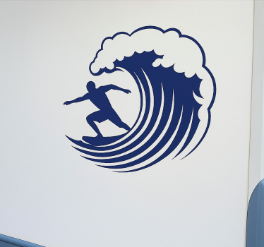 Caravan sticker golf en surfer - TenStickers