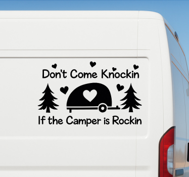 Caravan sticker grappig "kom niet kloppen" - TenStickers