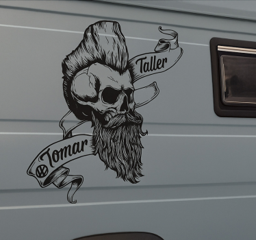 Caravan sticker gritty man skull - TenStickers