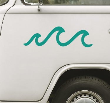 Caravan sticker minimalistische zee golf - TenStickers
