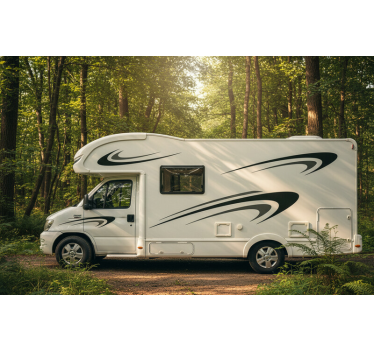 Caravan sticker modern swoos - TenStickers