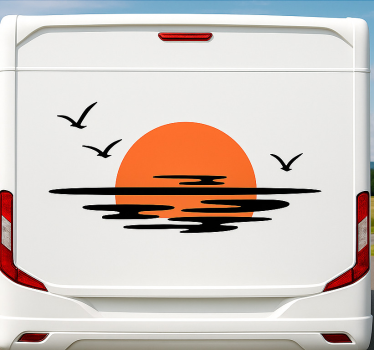 Caravan sticker oranje zonsondergang - TenStickers