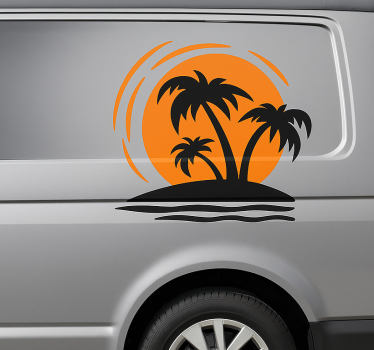 Caravan sticker tropische zonsondergang - TenStickers