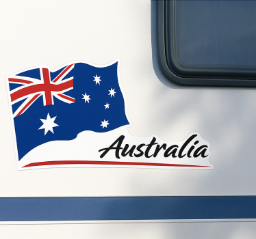 Caravan sticker wapperende australische vlag - TenStickers