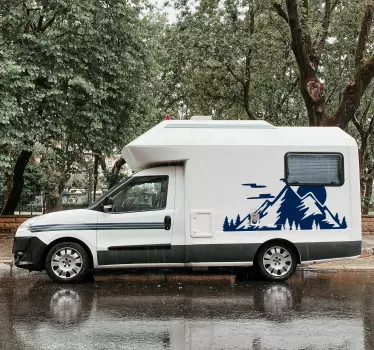 Camper sticker natuur bergen - TenStickers