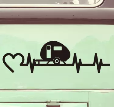 Camper sticker caravan met hartslag - TenStickers