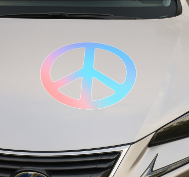 Chromen vredescirkel autosticker - TenStickers