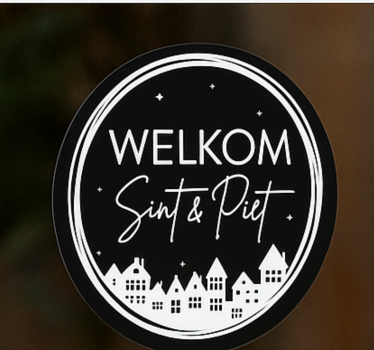 Cirkel raamsticker welkom sint&piet sinterklaas sticker - TenStickers