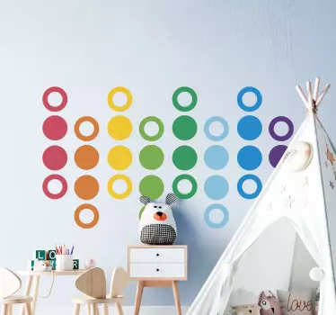 Cirkel stickers Regenboogkleuren cirkels - TenStickers
