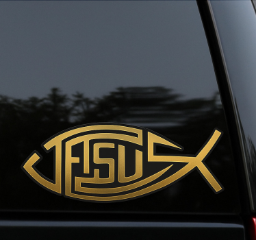 Compacte jezusvis autosticker - TenStickers