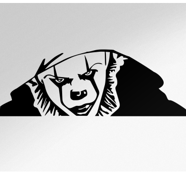 Decoratie stickers auto beangstigend het clown gluren - TenStickers