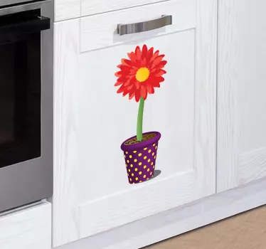 Bloemen muursticker bloem in pot - TenStickers