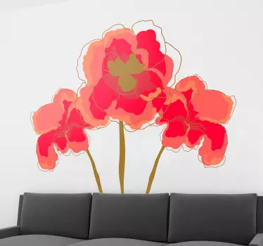 Bloemen muursticker papavers - TenStickers