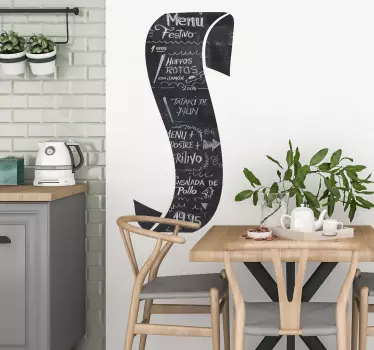 Krijtbord sticker keuken menu kaart rol - TenStickers