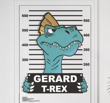 Deur sticker Aanpasbare dinosaurus T-Rex  - TenStickers