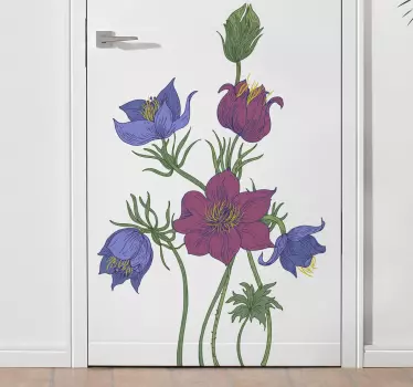 Deur sticker Mooie wilde bloemen - TenStickers