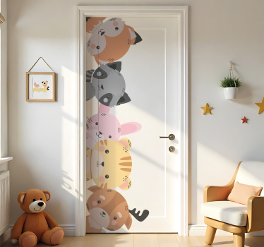 Deursticker bosdieren voor de kinderkamer - TenStickers