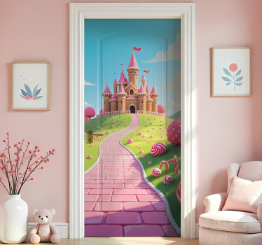 Deursticker prinsessenkasteel voor kinderkamer - TenStickers