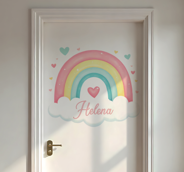Deursticker regenboog voor kinderkamer - TenStickers