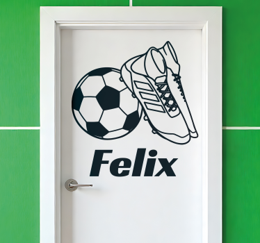 Deursticker voetbalnaam voor kinderkamer - TenStickers