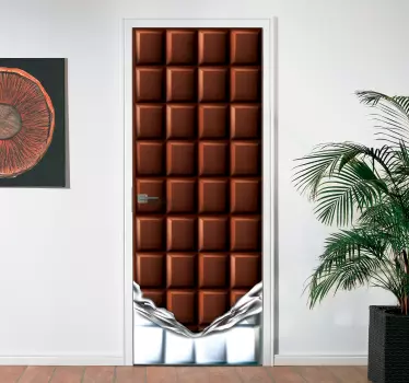Deur sticker chocolade eet sticker - TenStickers