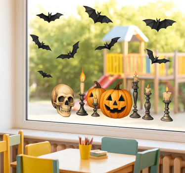 Diverse halloweendecoraties raamsticker - TenStickers