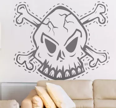 Doofskop skelet piraat sticker - TenStickers
