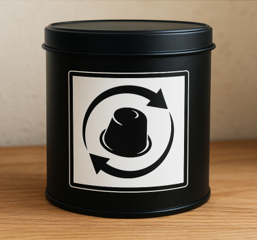 Drank sticker koffiecapsules recycling symbool - TenStickers
