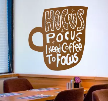 Sticker tekst Hocus pocus koffie om te focussen - TenStickers