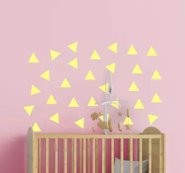 Driehoekig muurpatroon sticker geometrische vormen - TenStickers