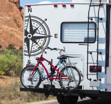 Dubbelzijdig kompas caravan sticker - TenStickers