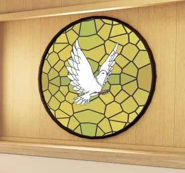Raamsticker duif glas in lood zelfklevende - TenStickers
