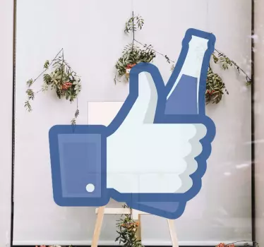 Duim omhoog drankje etalage sticker - TenStickers