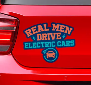 Mannen rijden in elektrische auto's - TenStickers