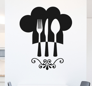 Eenkleurige elegante cutter keuken muursticker - TenStickers